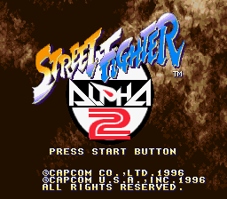 Street Fighter Alpha 2 (USA) Title Screen